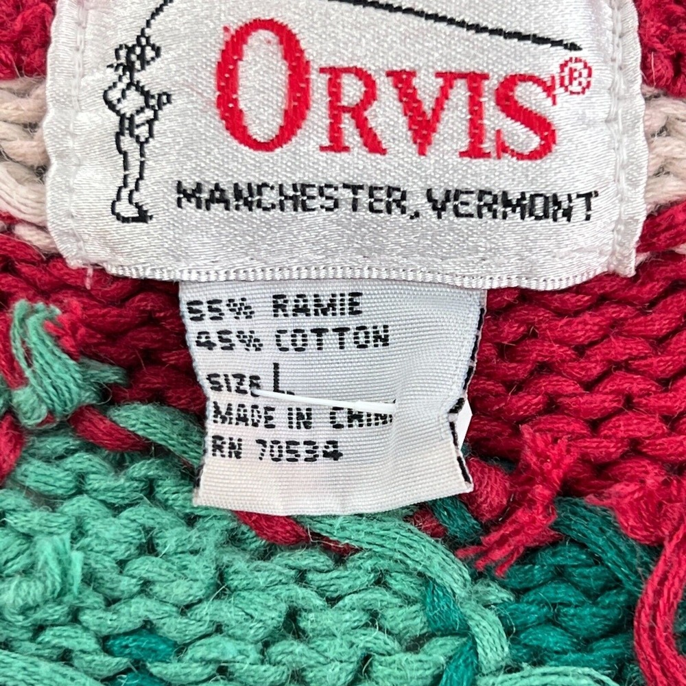 Orvis Holly Festive Sweater Cardigan Women's‎ Knit Christmas Holiday L - Picture 7 of 14